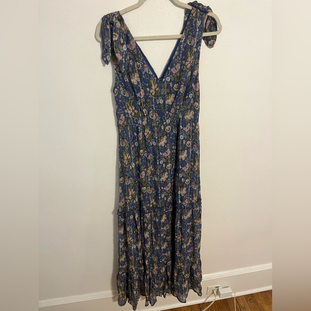 ANTHROPOLOGIE Ranna Gill Lyndsey Shimmer Maxi Dress Size Medium - Picture 7 of 10
